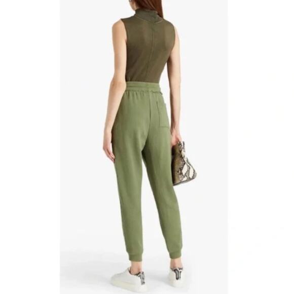 ATM Terry Paneled Olive Green Joggers Track Pants Sweatpants Y2K Athleisure - Picture 4 of 9